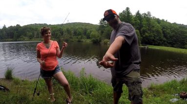 Fishing Trout  Lake in NC Mountains